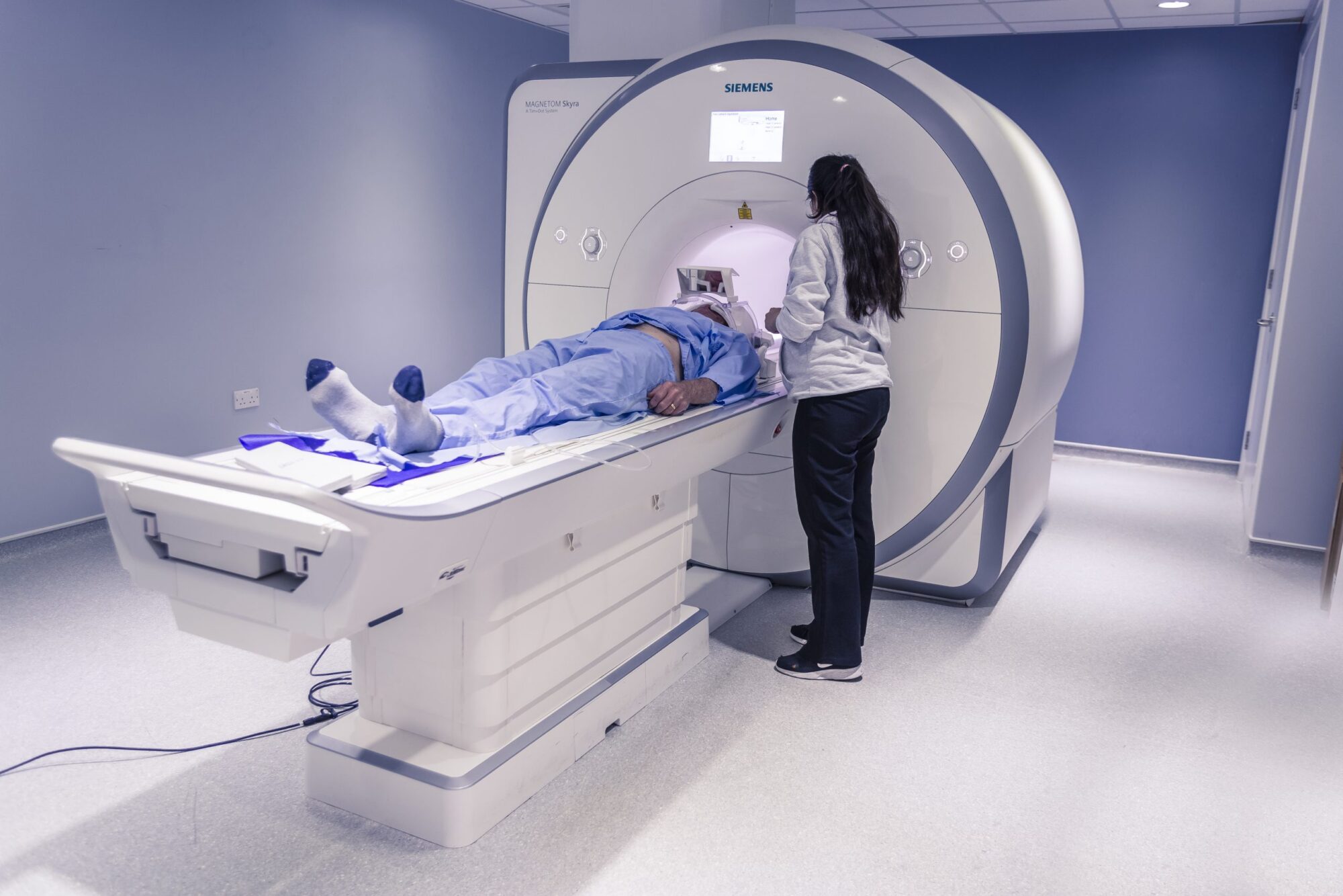 MRI machine with patient